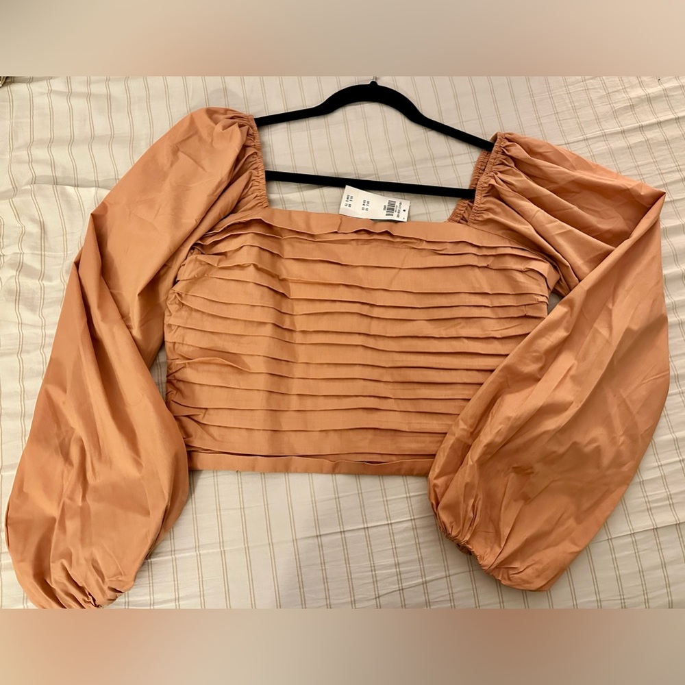 Abercrombie and Fitch Long Sleeve Ruched Bodice Puff Sleeve Top